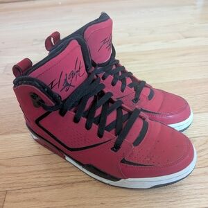 Air Jordan Flight Red Varsity Basketball Sneakers Size 6.5Y USA